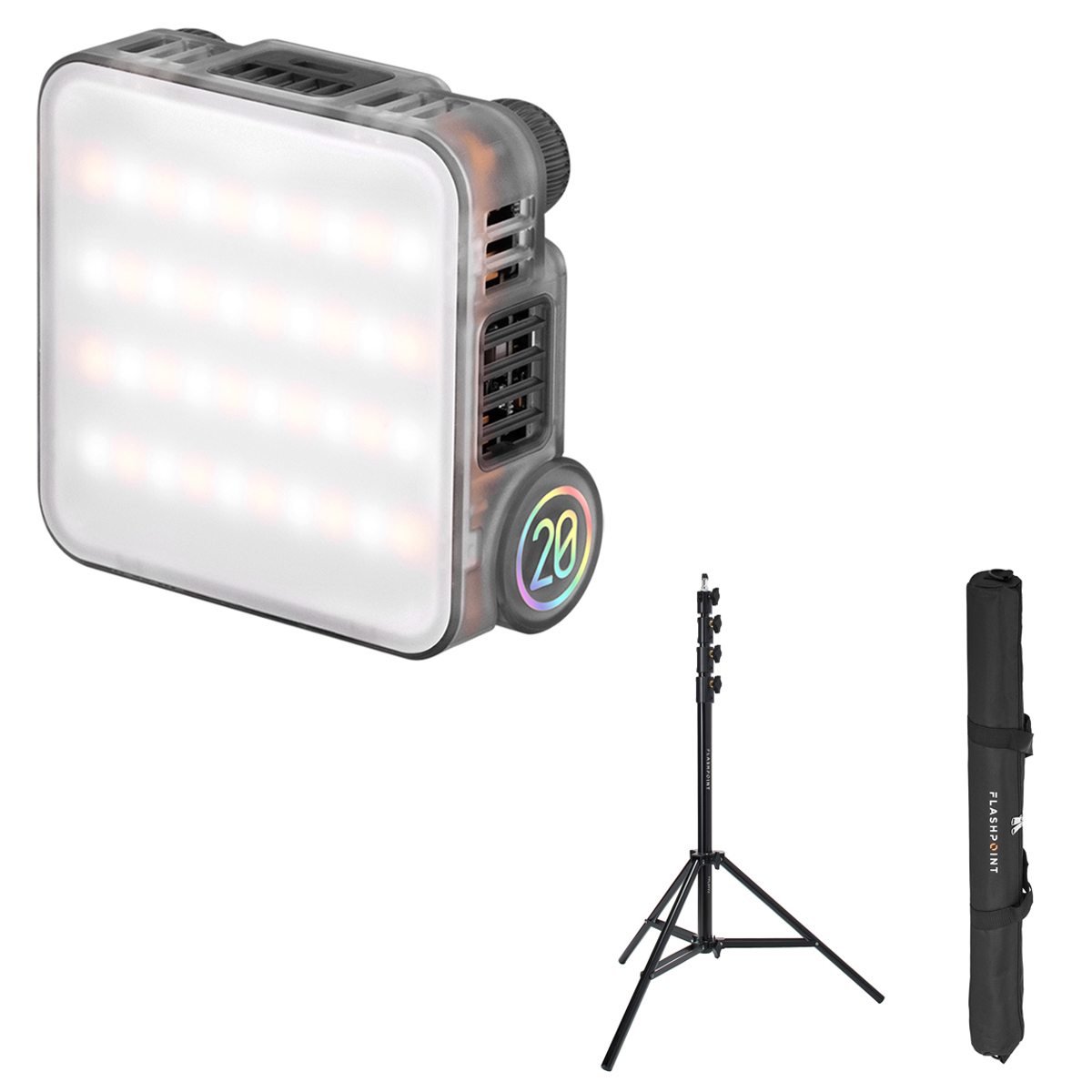 

Zhiyun FIVERAY M20 20W Bi-Color Pocket LED Light, Bundle w/9.5' Pro Light Stand